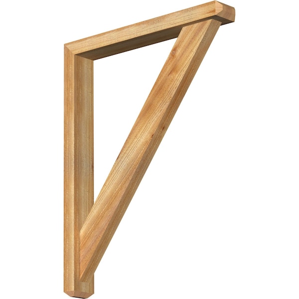 Ekena Millwork Traditional Craftsman Rough Sawn Bracket w/ Offset Brace, Western Red Cedar, 4"W x 28"D x 36"H BKT0402X28X36TRA04RWR - main